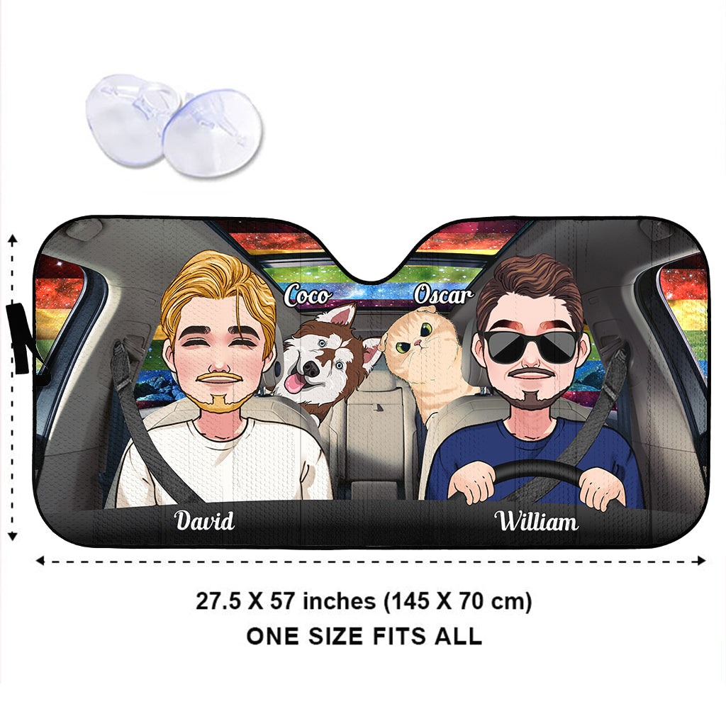 Roulez avec fierté - Pare-soleil de voiture personnalisé pour soutenir la communauté LGBT