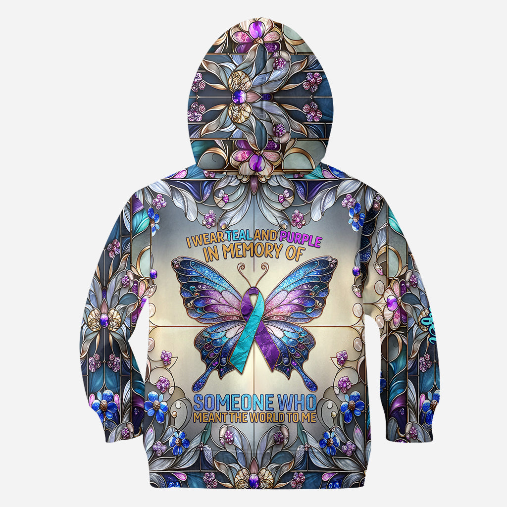 I Wear Teal And Purple - Personalized Suicide Prevention Hoodie and Leggings