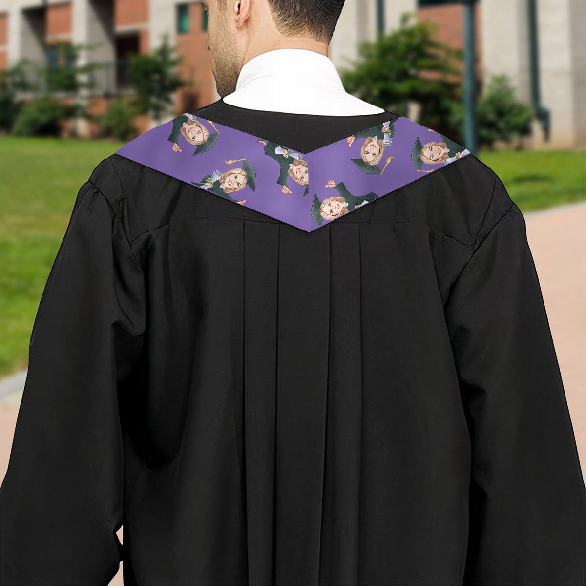 Caricature Funny Character - Personalized Graduation Graduation Stole