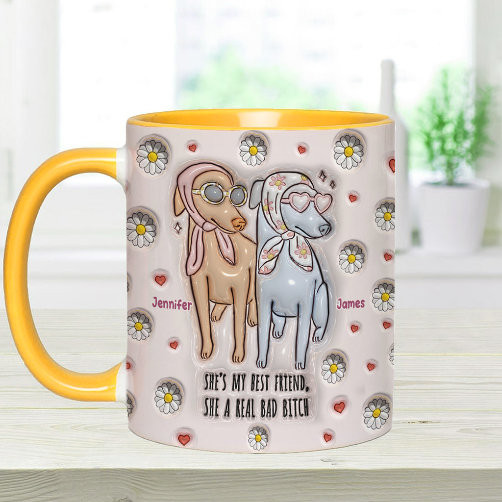 She's My Best Friend - Personalized Bestie Accent Mug
