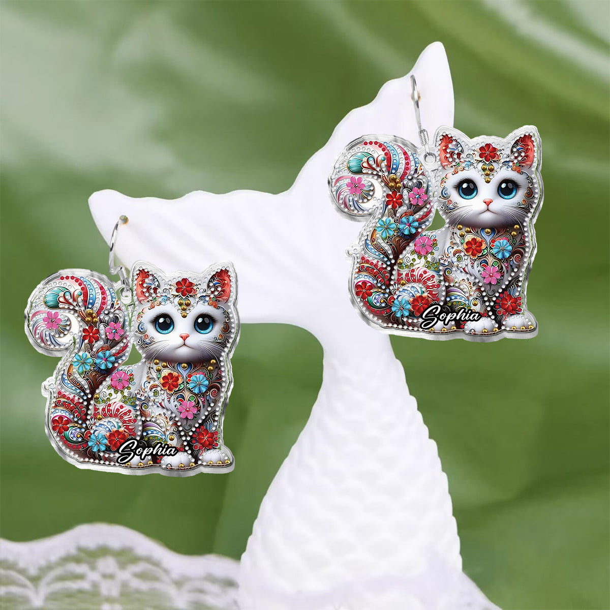 Beautiful Cat - Personalized Cat Earrings