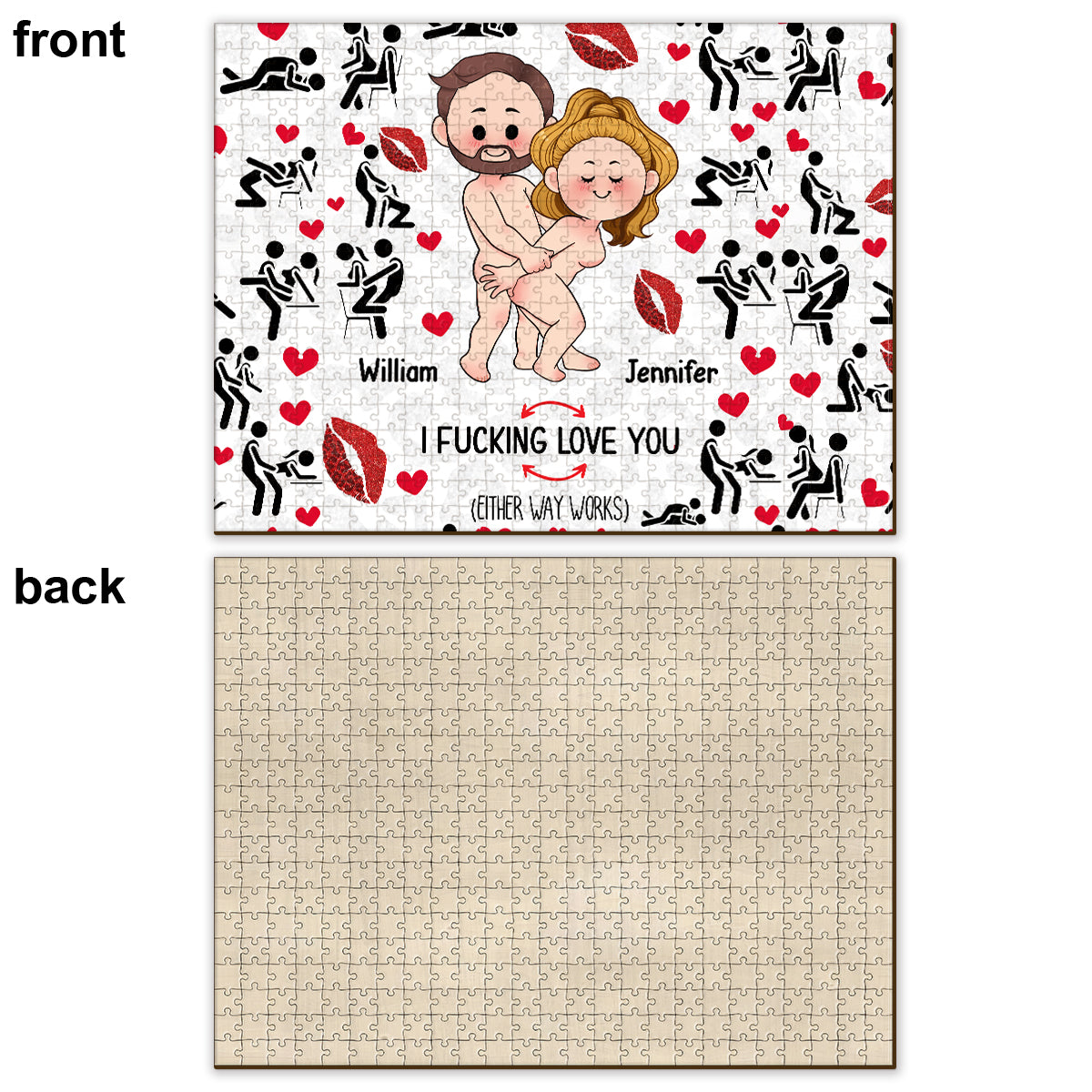 Je t'aime - Puzzle personnalisé pour couple