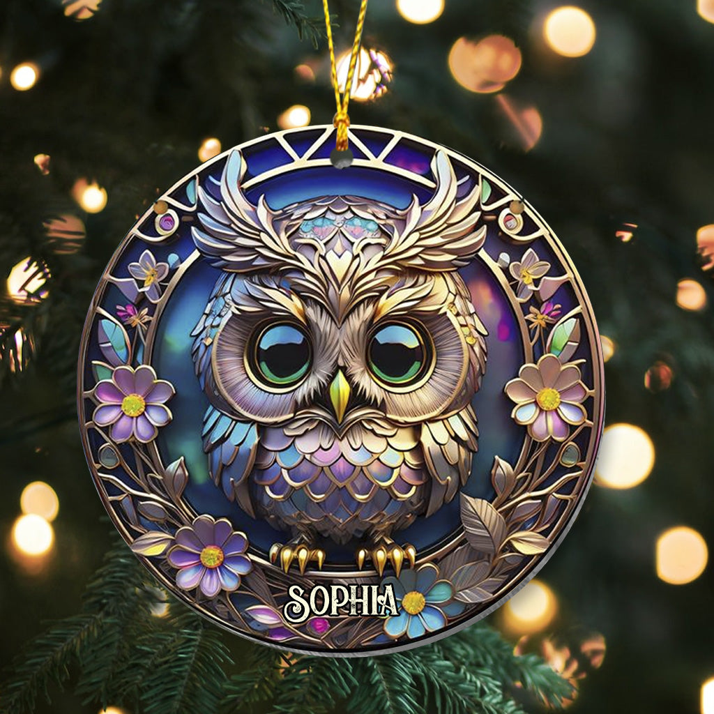 Colorful Owl - Personalized Owl Ornament