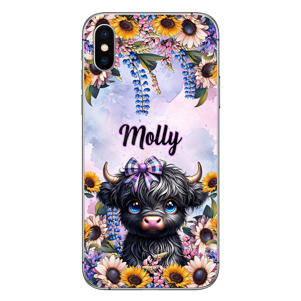 Cute Little Highland Cow - Personalized Phone Case