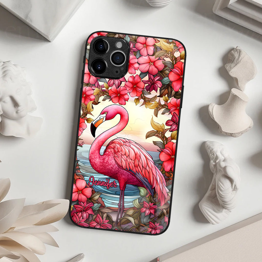 Coque de téléphone personnalisée flamant rose « J’adore les flamants roses »