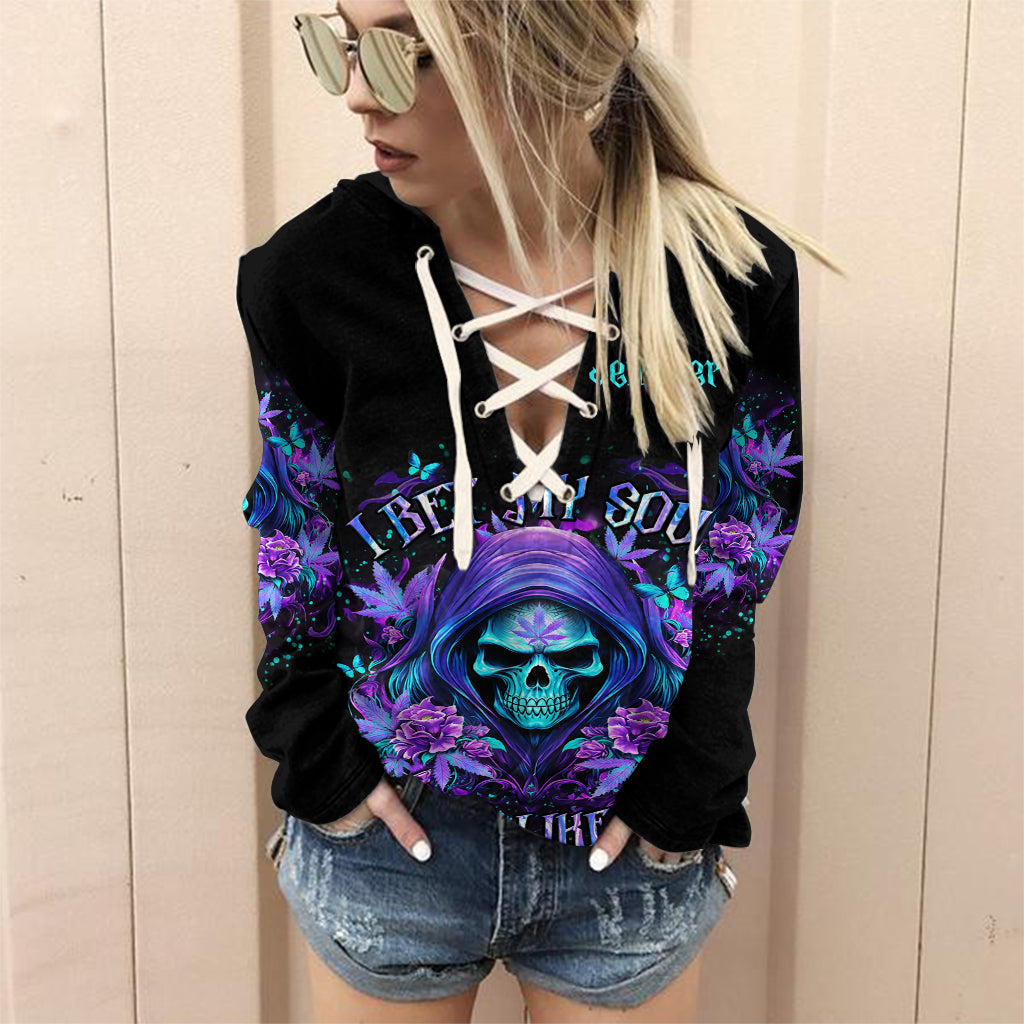 I Bet My Soul - Personalized Weed Off Shoulder Long Sleeve Dress