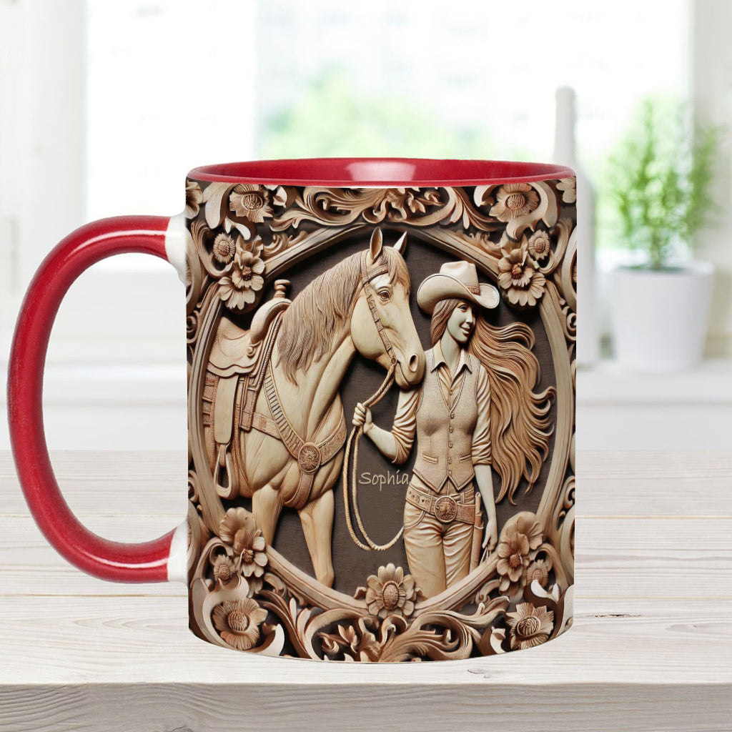 Mug personnalisé « Une fille et son cheval »