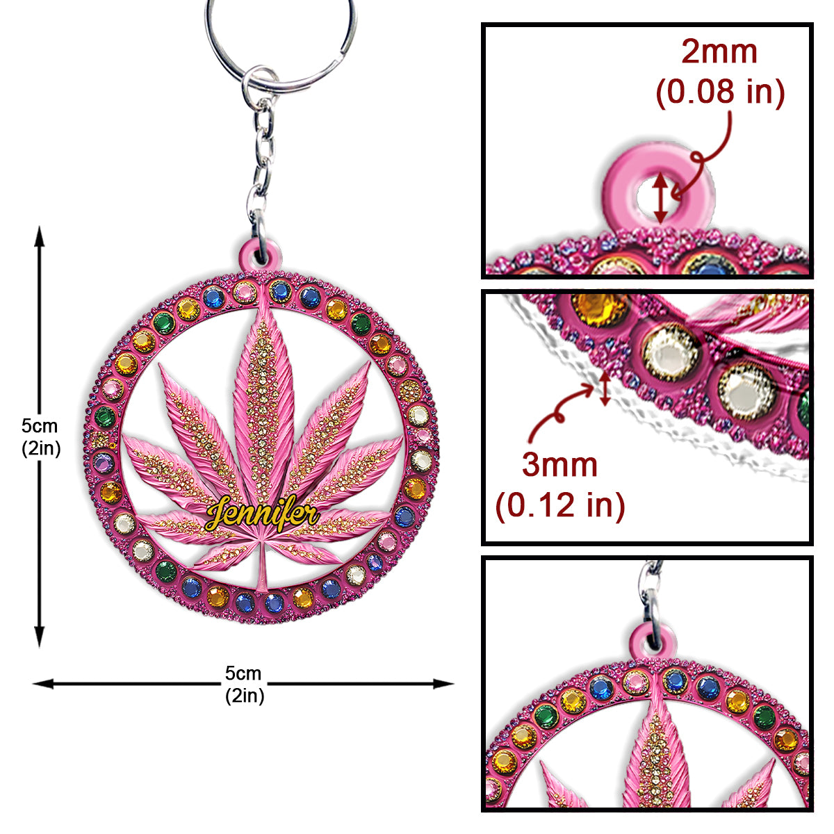 Stoner Chick - Personalized Weed Keychain