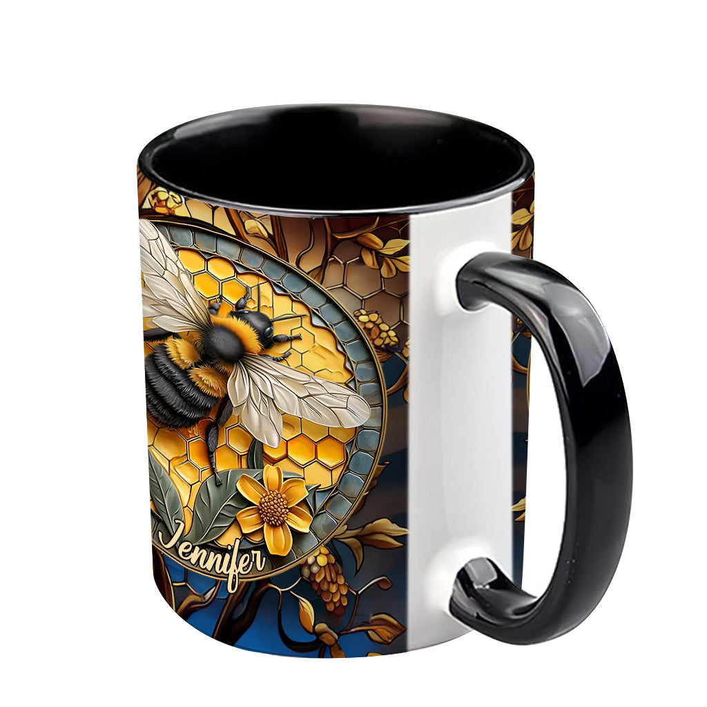Mug personnalisé motif abeille - Nid d'abeille