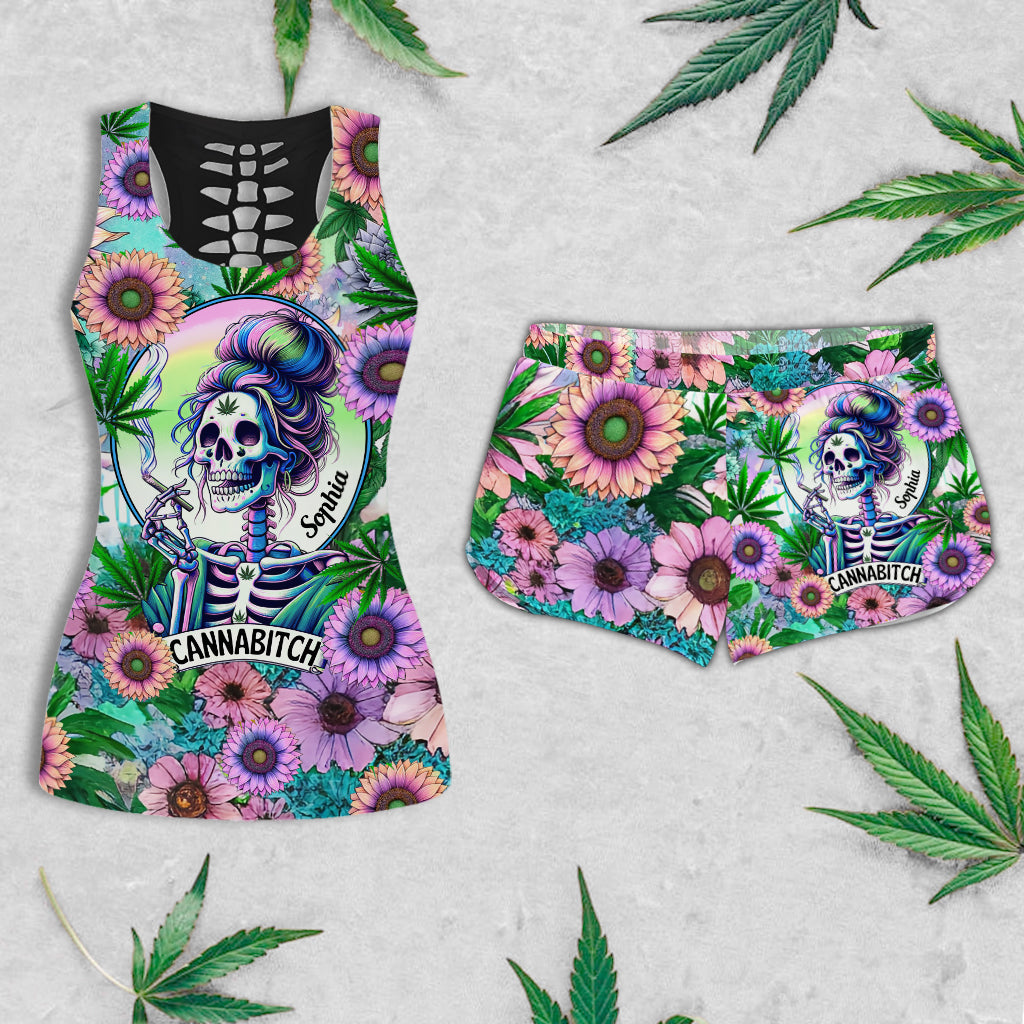 Cannabitch - Débardeur et short femme Weed Hollow personnalisés