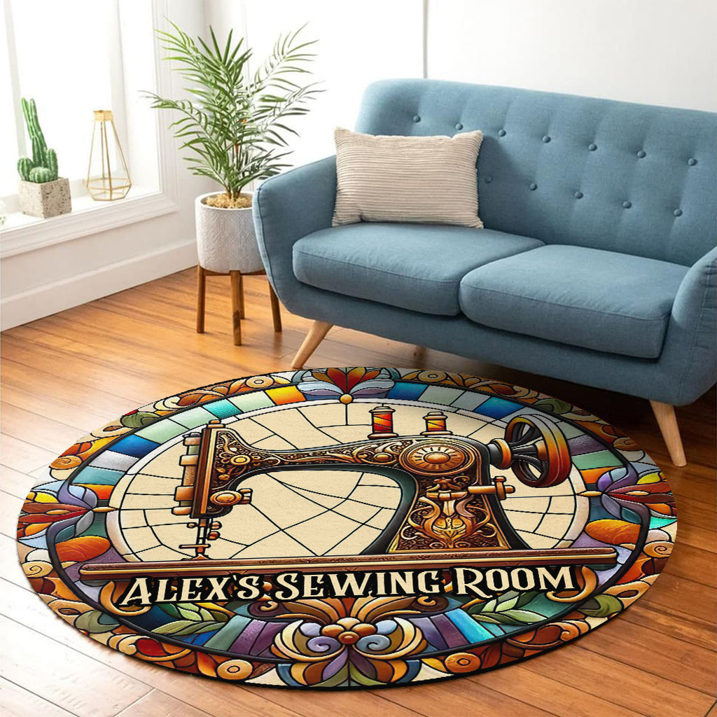 My Sewing Room - Personalized Sewing Round Rug