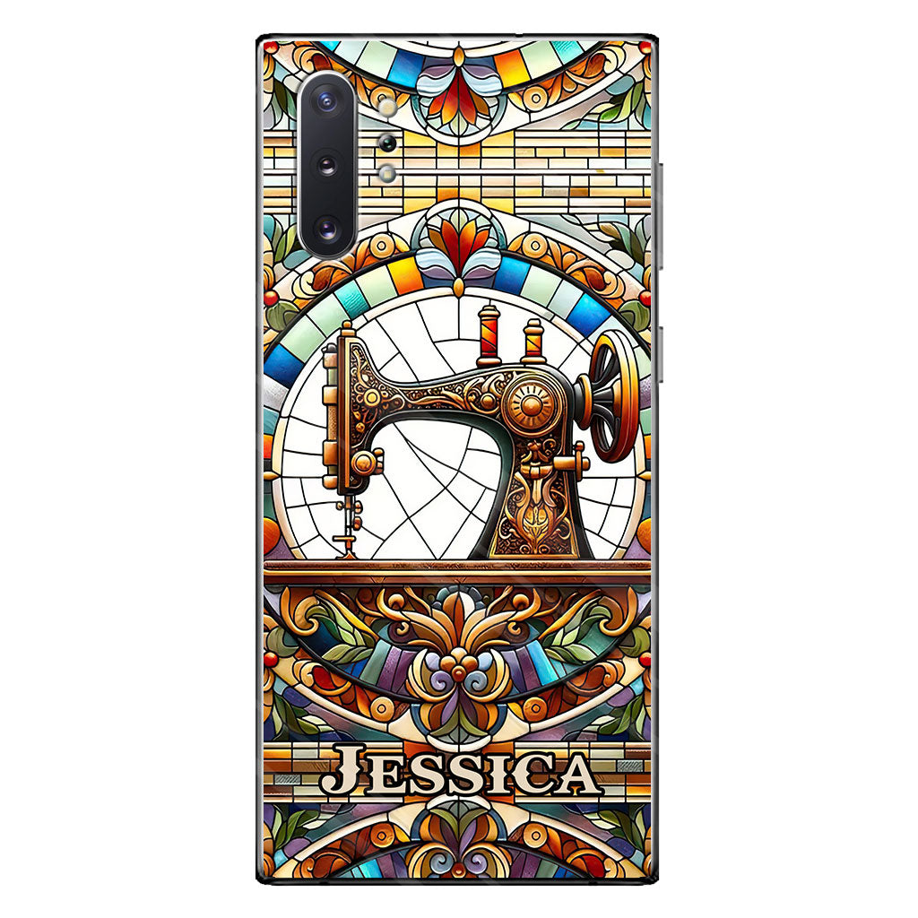 Machine à coudre colorée - Étui de téléphone personnalisé à la machine à coudre