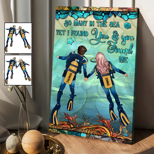 Toi, moi et la mer - Toile et affiche personnalisées de plongée sous-marine