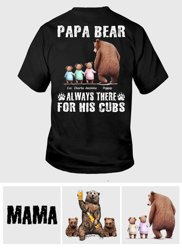 Papa Ours Toujours Présent pour Ses Petits - T-shirt et Sweat à capuche personnalisés pour papa