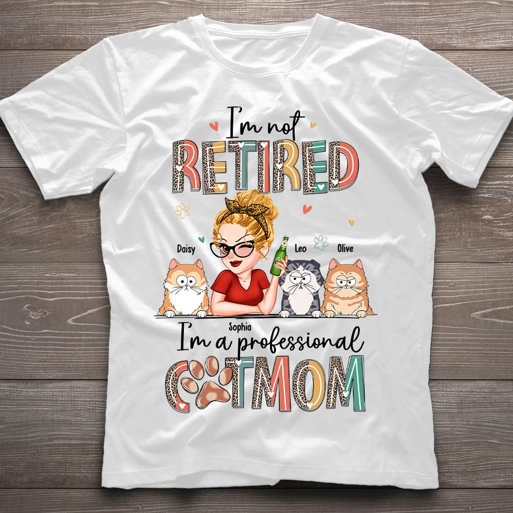 Je ne suis pas à la retraite, je suis une maman professionnelle de chien/chat ! – T-shirt et sweat à capuche personnalisés pour chiens