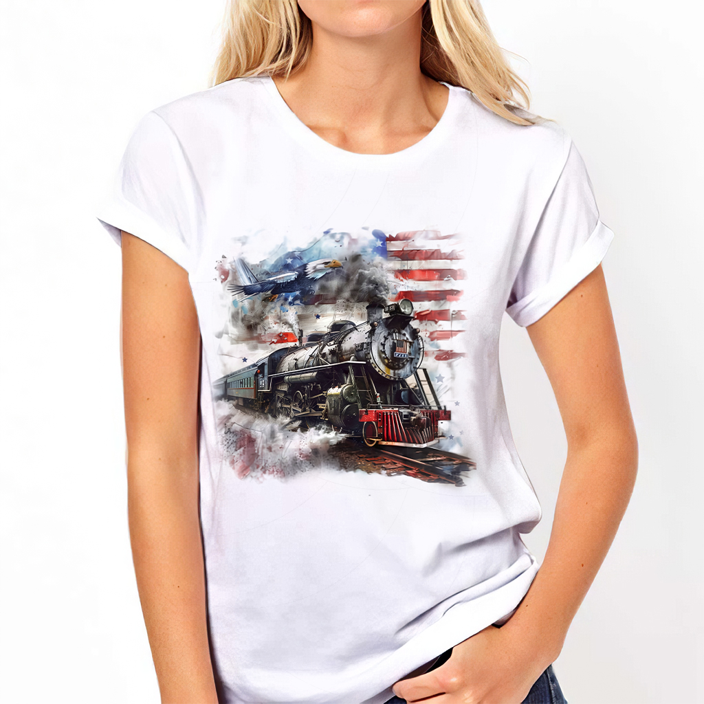 T-shirt « Trump Train 2024 », T-shirt du 4 juillet américain, T-shirt « 4 juillet », T-shirt « Amérique Trump 2024 », T-shirts « MAGA 45 47 »