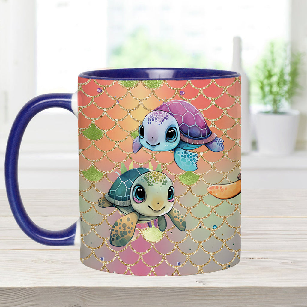 Tasse personnalisée avec motif tortues mignonnes