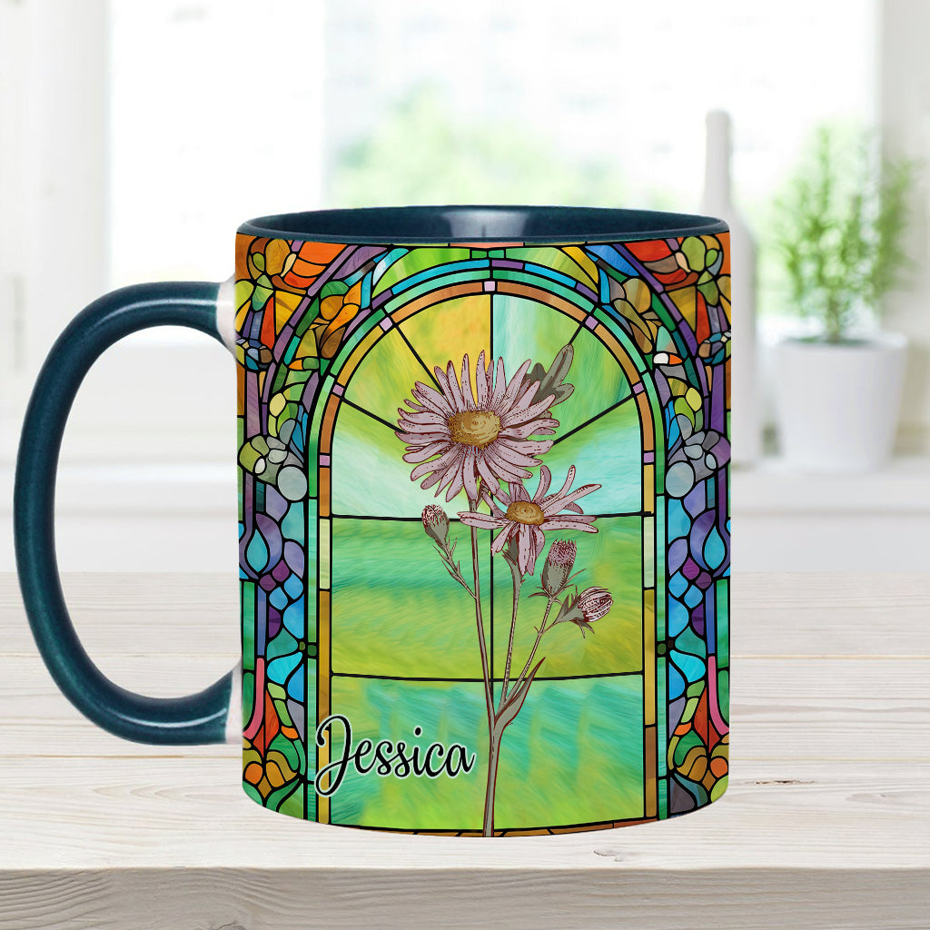 Be Your Own Kind Of Beautiful Birth Month Flower - Personalized Accent Mug