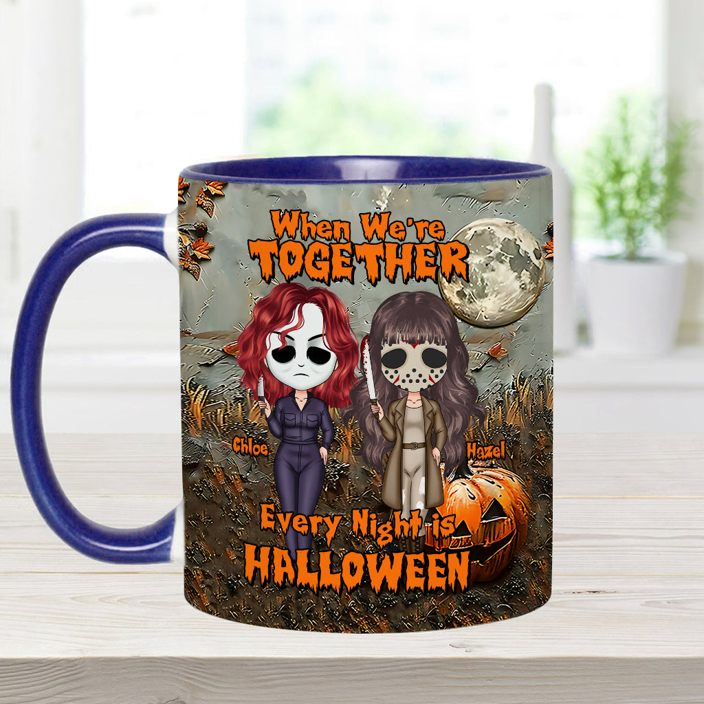 Quand on est ensemble, chaque soir c'est Halloween - Mug personnalisé pour meilleure amie