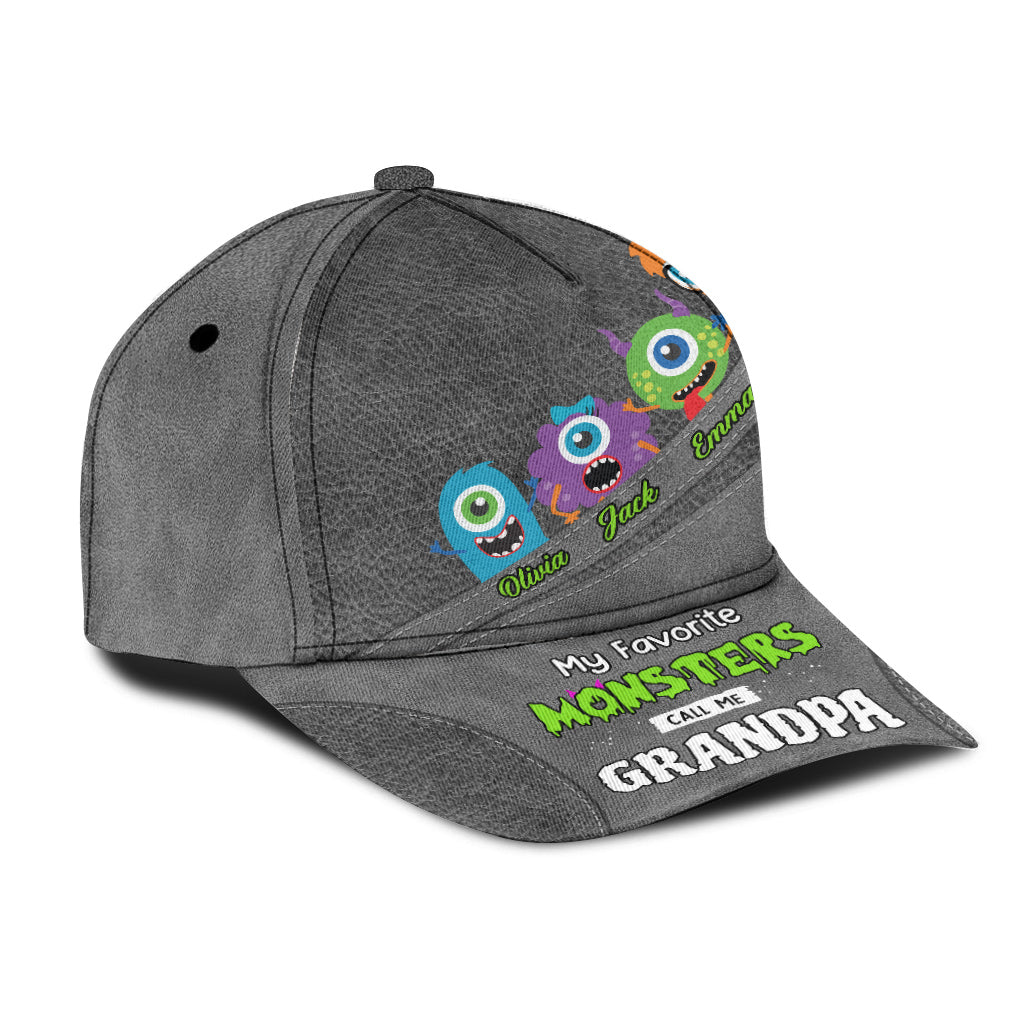 Mes monstres préférés m'appellent Papi Papa - Casquette classique personnalisée pour grand-père