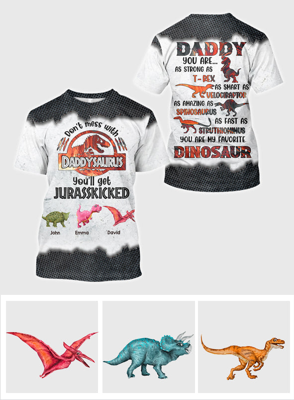 Ne vous frottez pas à Papasaurus - T-shirt personnalisé pour papa