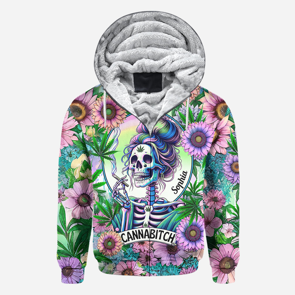 Cannabitch - T-shirt personnalisé avec motif cannabis intégral