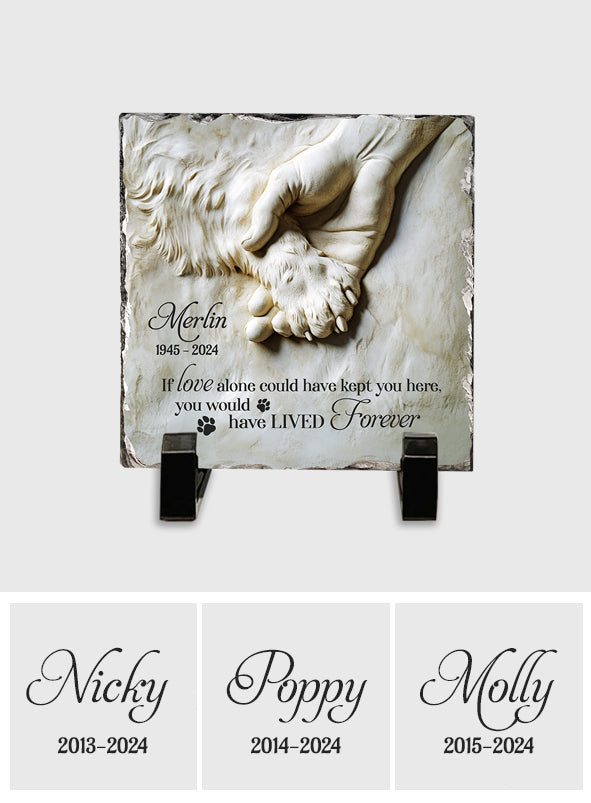 Je tiens ta patte dans ma main - Pierre carrée personnalisée pour chien