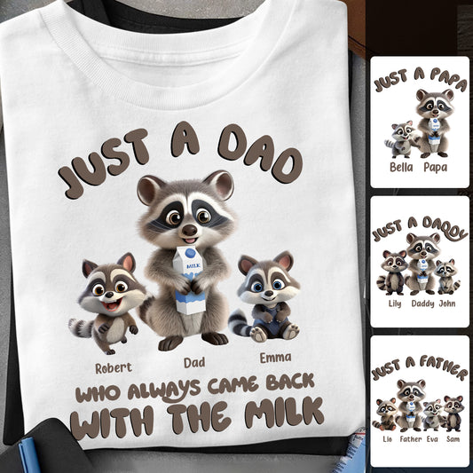 Un papa qui revenait toujours avec le lait - T-shirt et sweat à capuche personnalisés pour papa