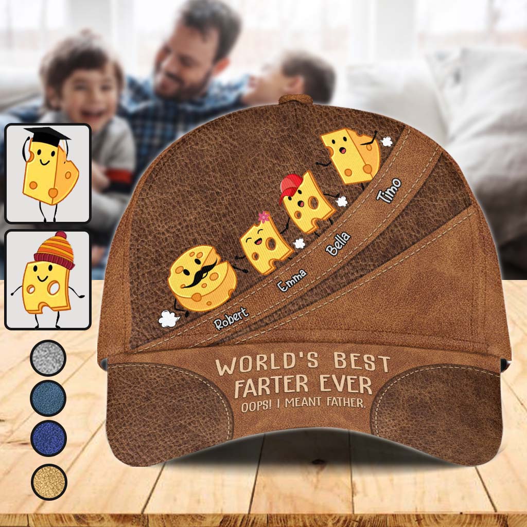 Casquette classique personnalisée « Meilleur péteur du monde » (avec fromage humoristique)