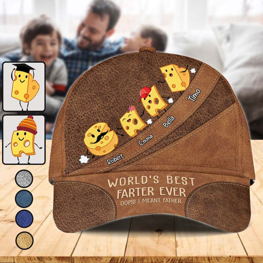 Casquette classique personnalisée « Meilleur péteur du monde » (avec fromage humoristique)