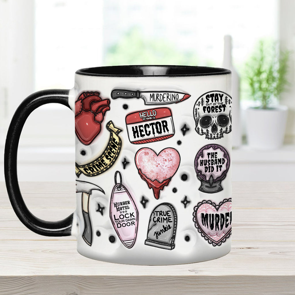 Mug personnalisé « Accro aux faits divers »