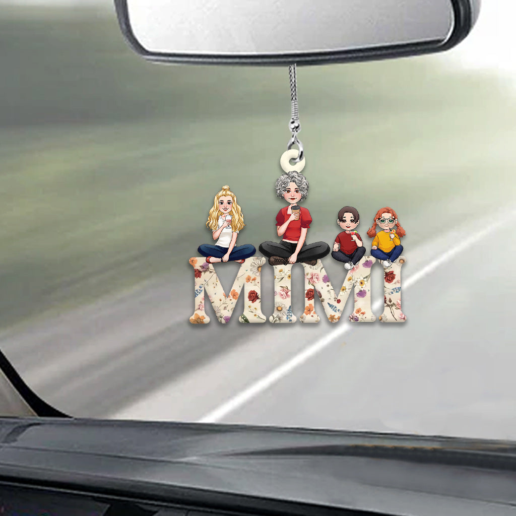 On t'aime maman, mamie, grand-mère - Ornement de voiture personnalisé pour maman