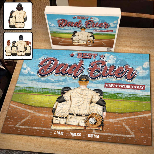 Meilleur papa du monde - Puzzle de baseball personnalisé