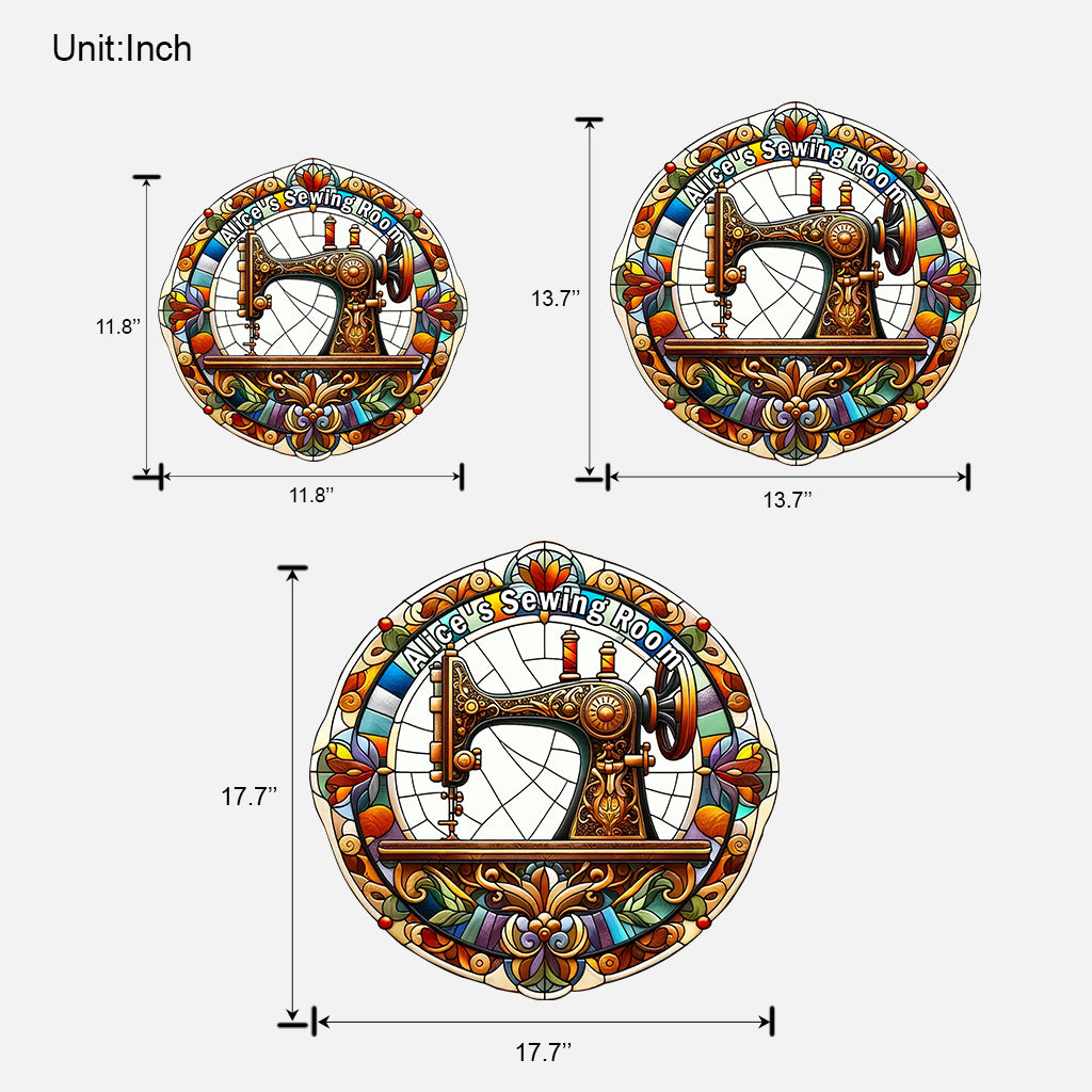 Atelier de couture à votre nom - Panneau en bois personnalisé sur mesure