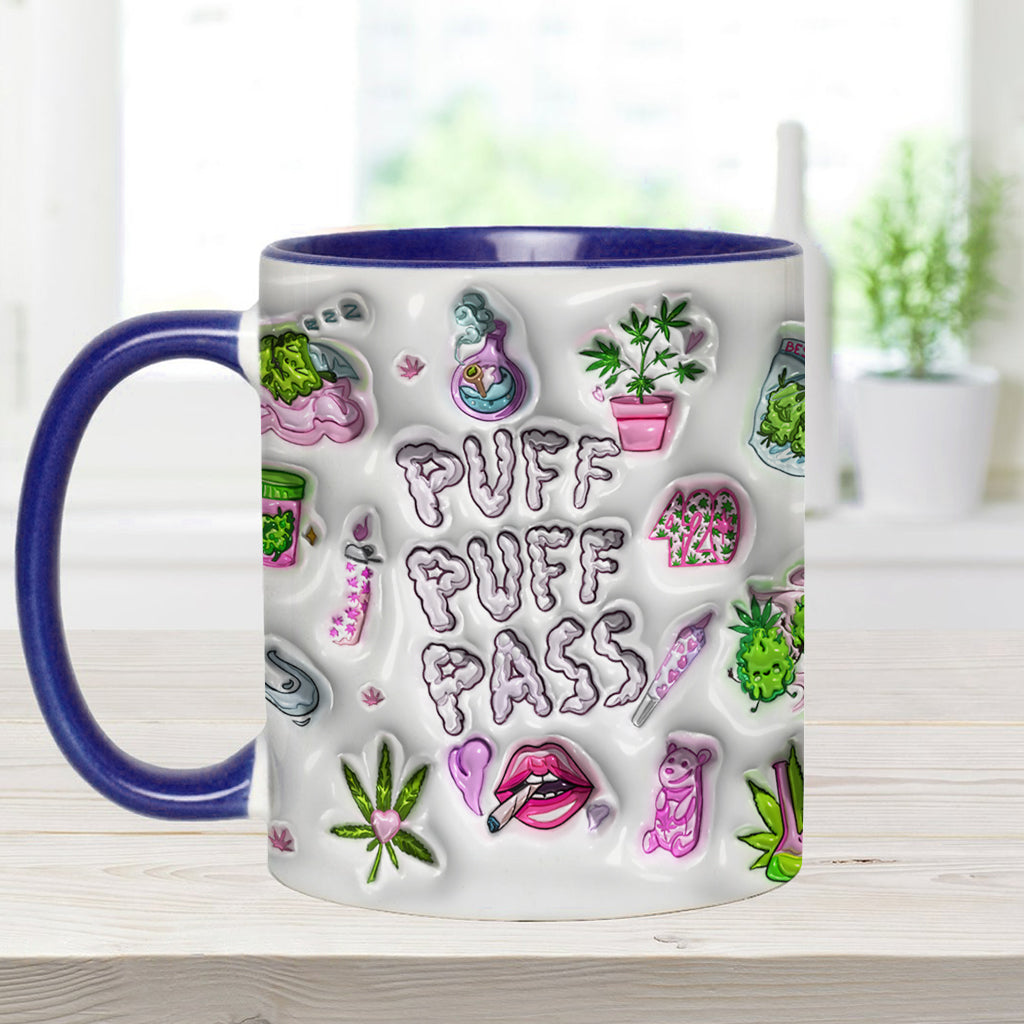 Mug gonflable 3D Puff Puff Pass - Personnalisé avec un accent cannabis