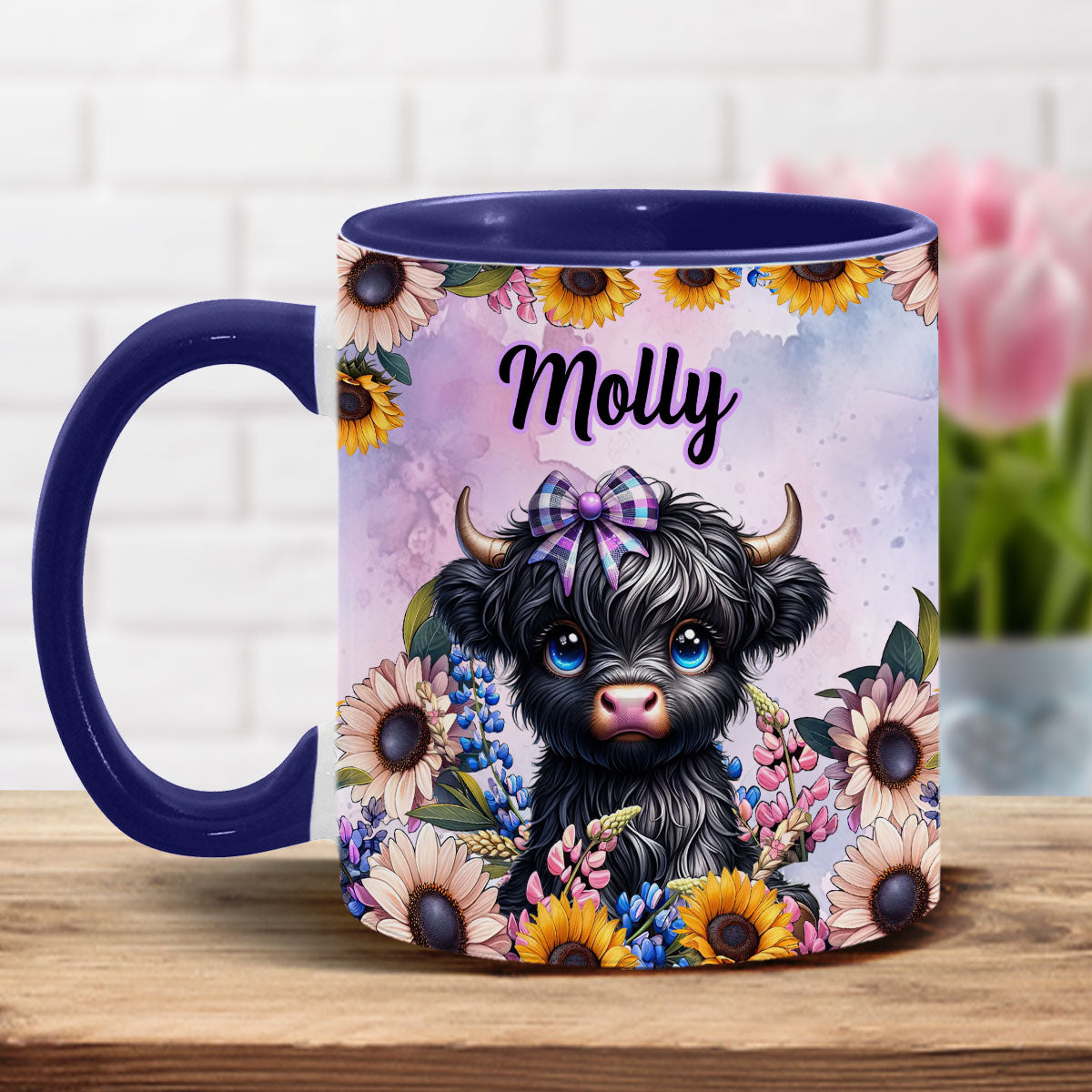 Mignonne petite vache des Highlands - Mug personnalisé