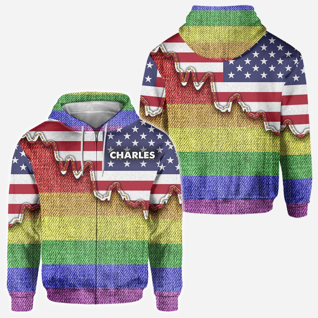 Je suis courageux, je suis meurtri. True Colors - T-shirt personnalisé de soutien LGBT.