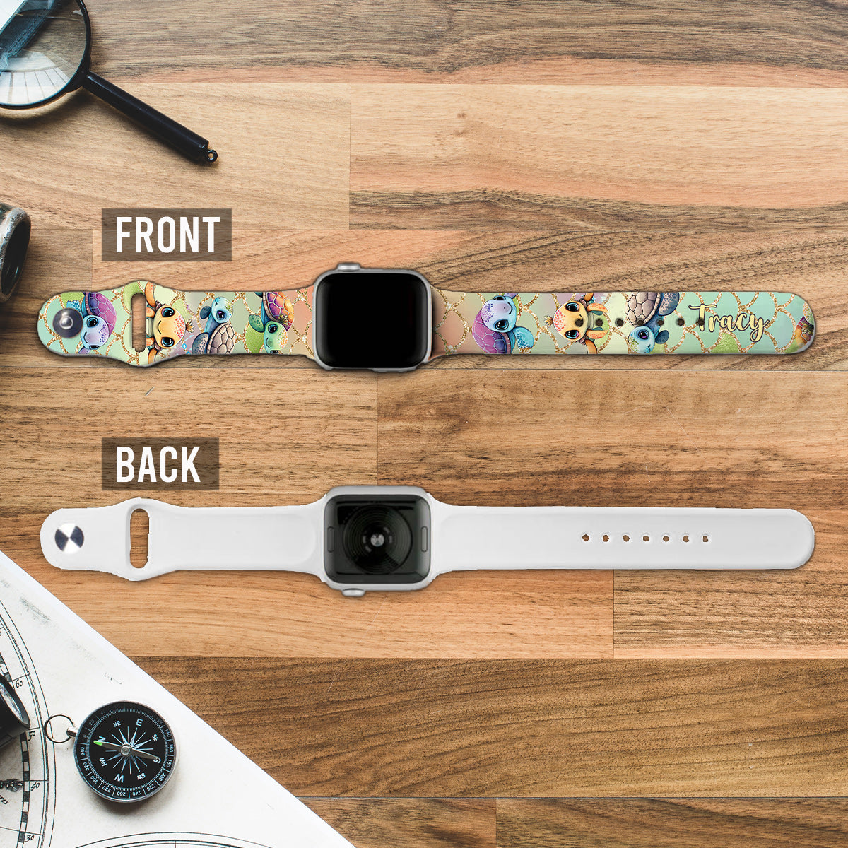 Cute Turtles - Personalized Turtle Apple Watch Band