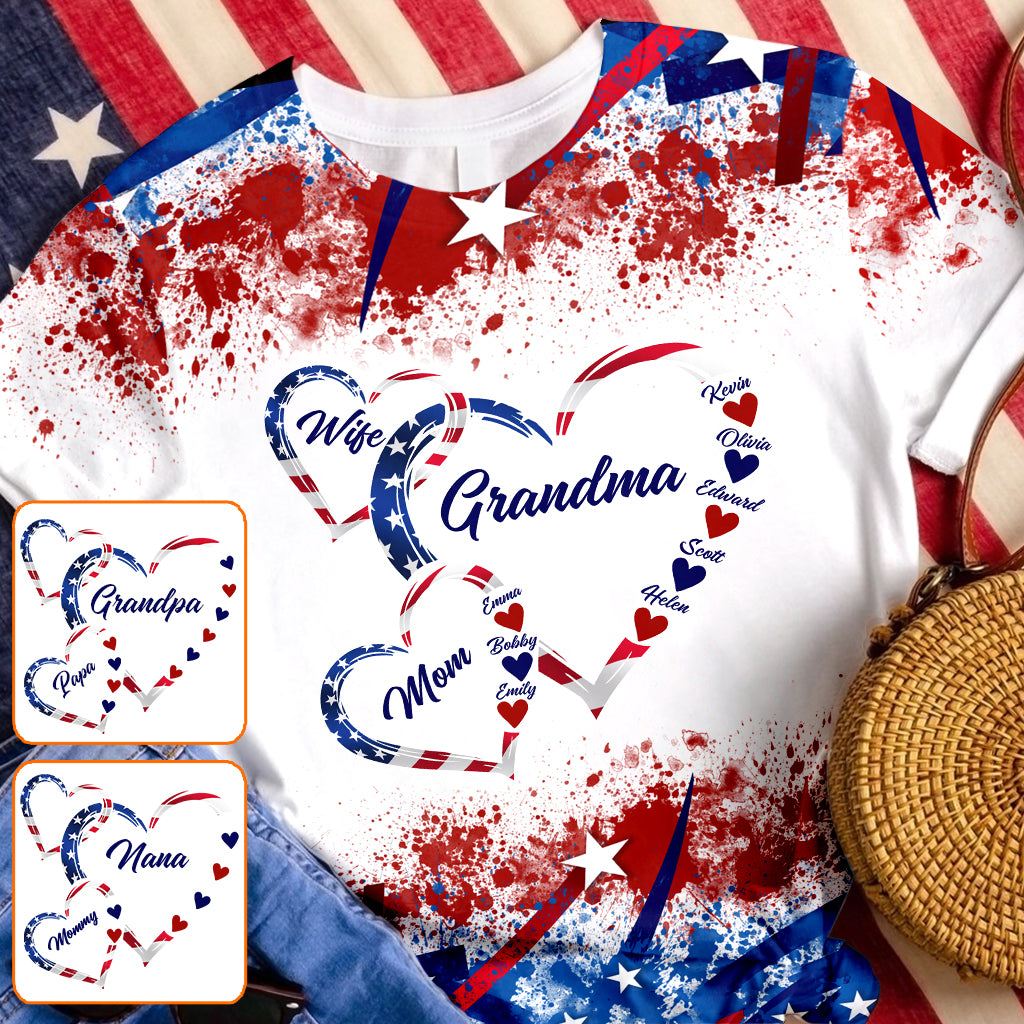 T-shirt personnalisé « Femme, Maman, Mamie » pour grand-mère