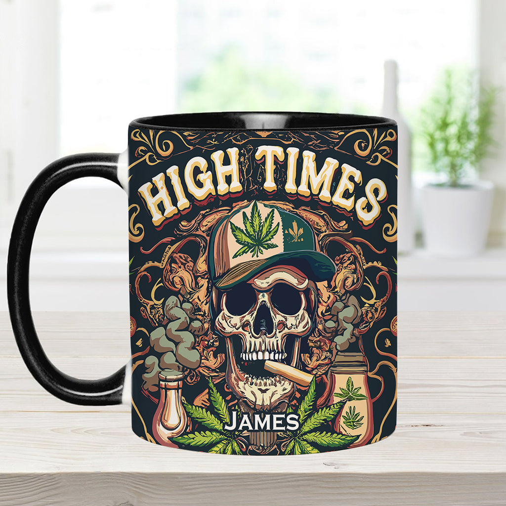 Skull High Times 420 - Personalized Weed Accent Mug