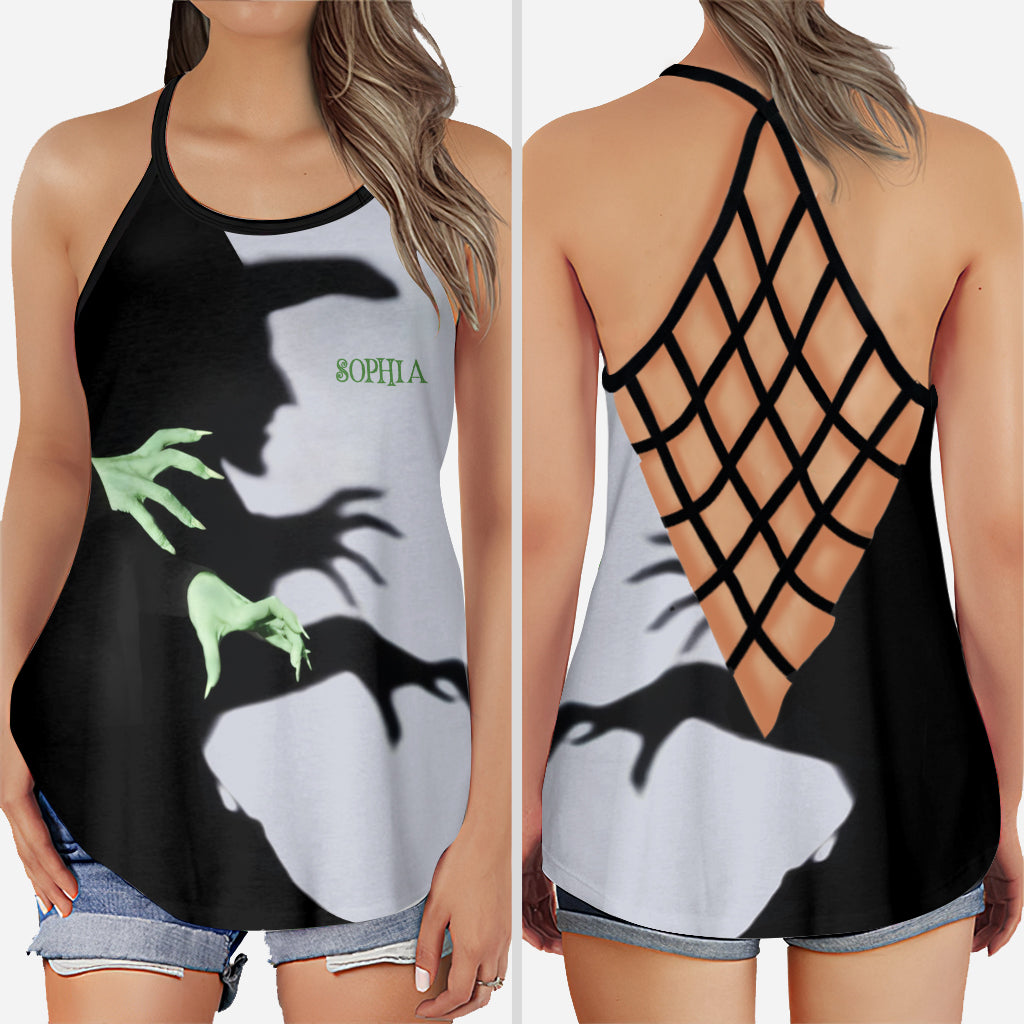Halloween Witch Shadow - Personalized Witch Cross Tank Top