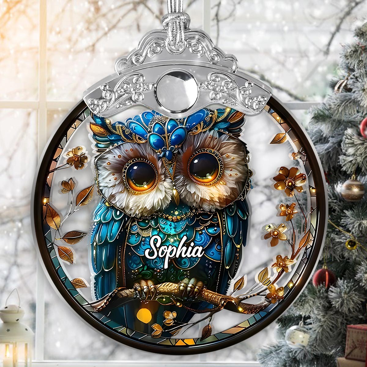 Chouette charmante - Ornement vintage personnalisé en forme de hibou