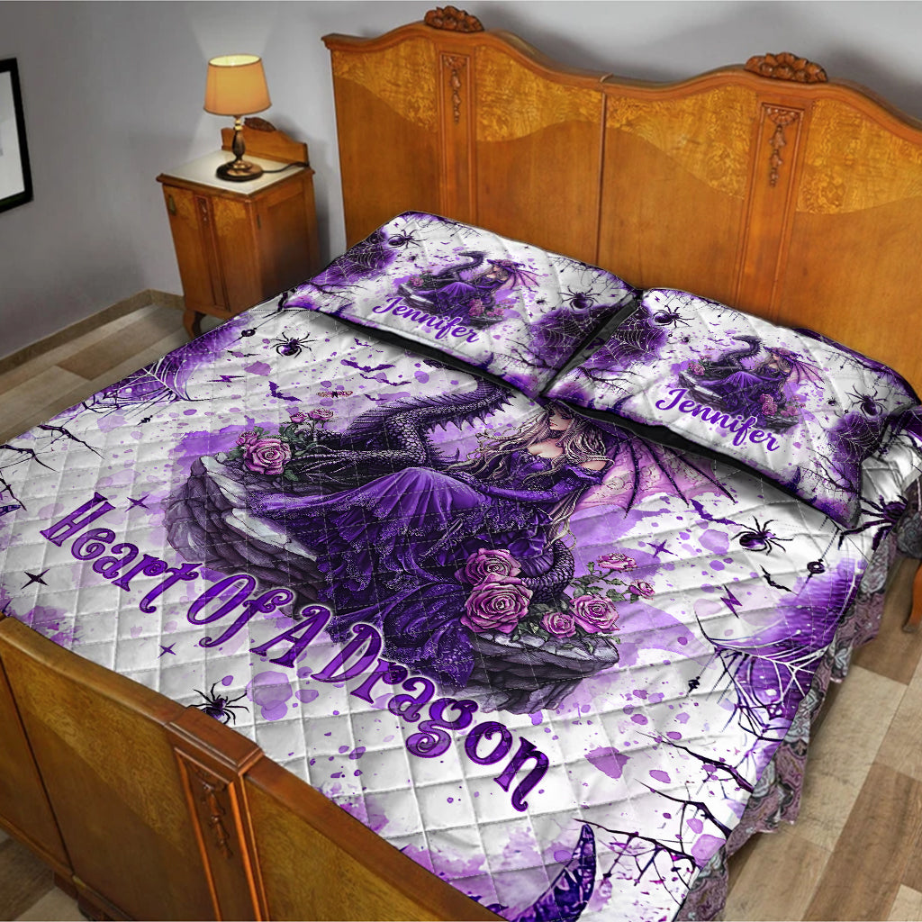 Soul Of A Witch Heart Of A Dragon - Personalized Witch Quilt Set