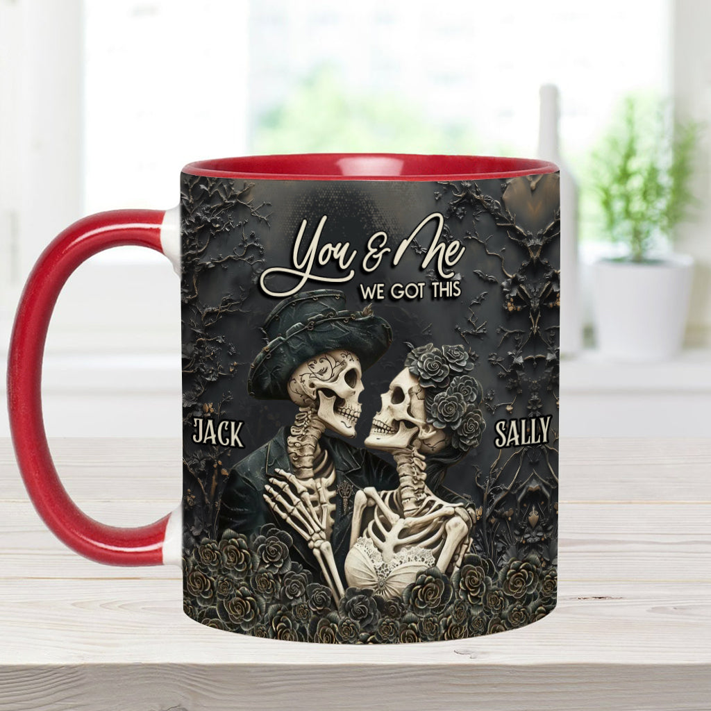 You & Me - Personalized Skull Accent Mug