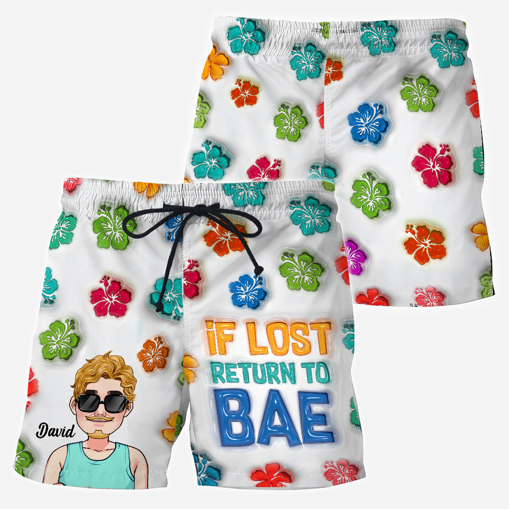 Si perdu, retournez à votre chéri(e) - Shorts personnalisés pour couples (hommes et femmes)