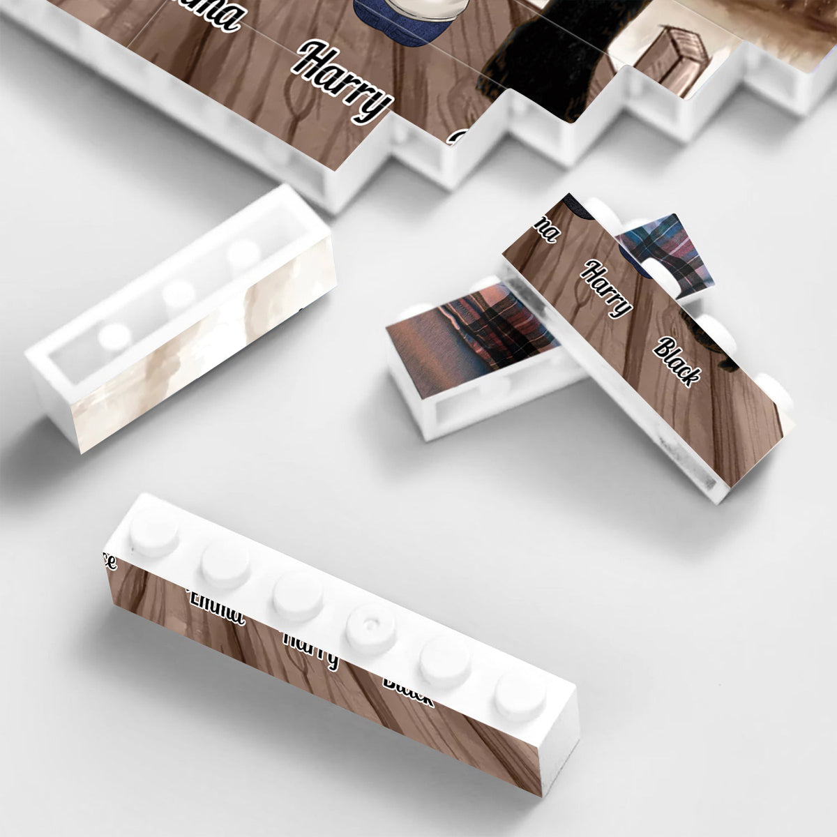 Et ensemble, ils ont construit la vie qu'ils aimaient - Blocs de construction rectangulaires horizontaux personnalisés pour la famille