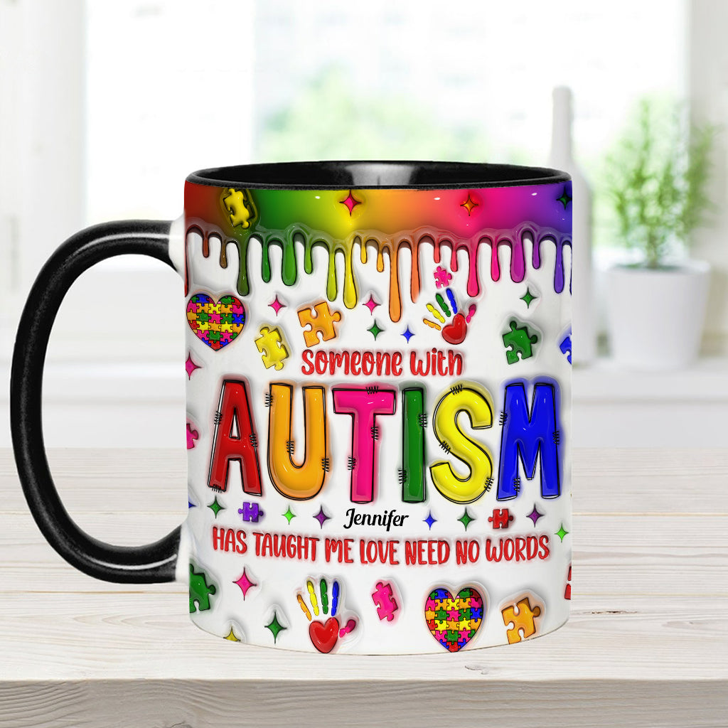 L'amour n'a pas besoin de mots - Mug personnalisé pour la sensibilisation à l'autisme