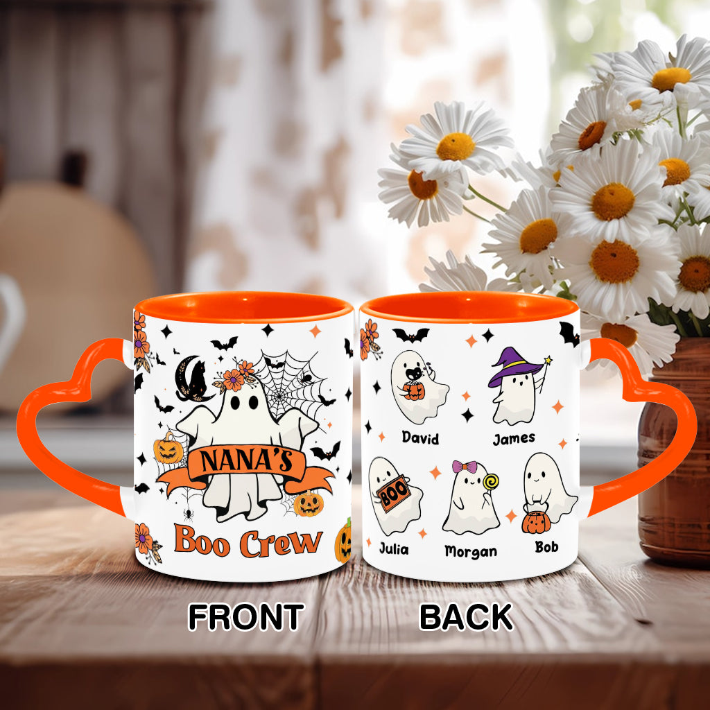 Nana's Boo Crew - Personalized Grandma Heart Handle Mug