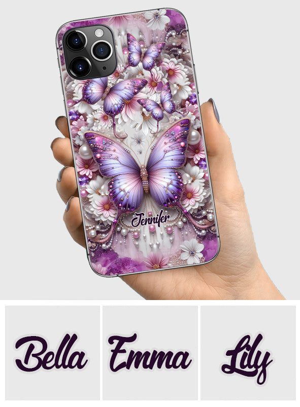 Floral Butterflies - Personalized Butterfly Phone Case