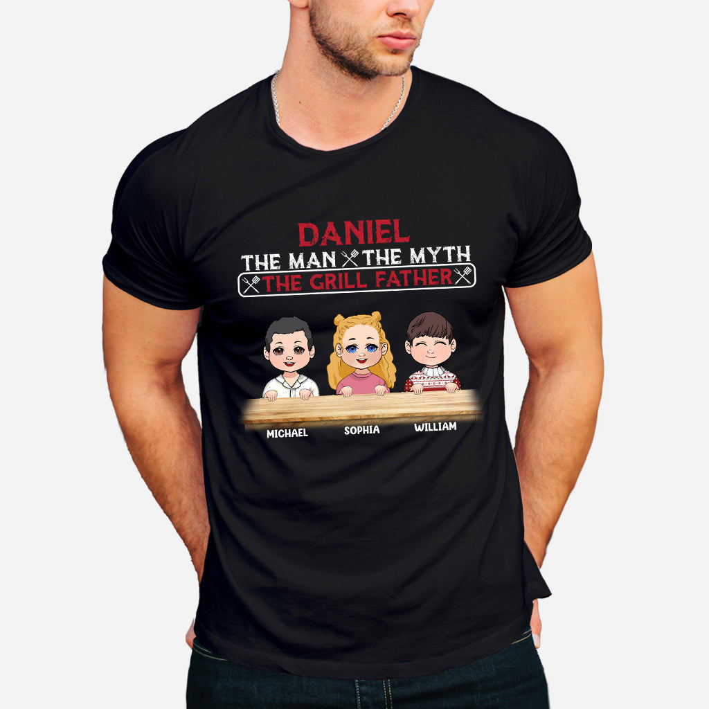 L'homme, le mythe, le père au barbecue - T-shirt et sweat à capuche personnalisés pour papa